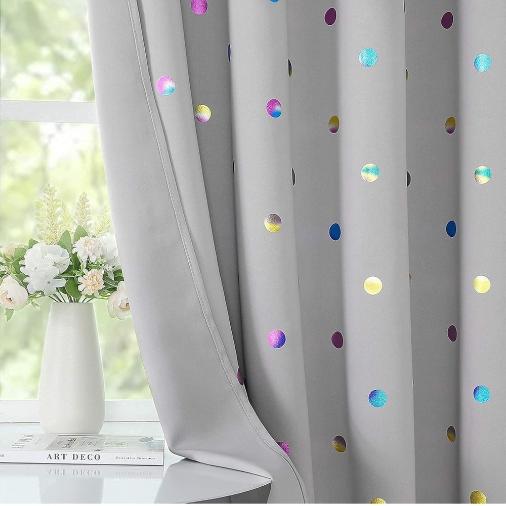 Urban Lotus Gray Blackout Curtain Window Panels 54 x 54 Inch (2 pack)